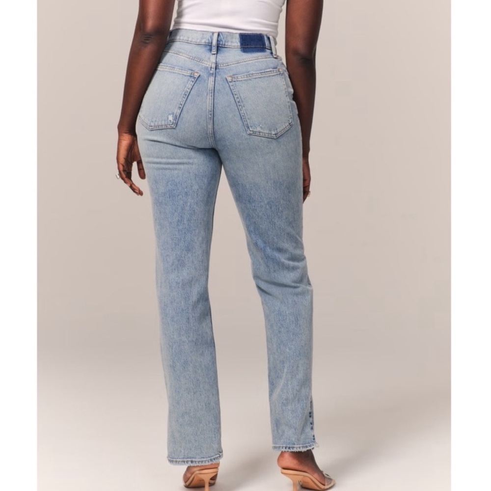 Abercrombie & fitch the 90s straight ultra high Classic Blue Denim Jeans size 6
